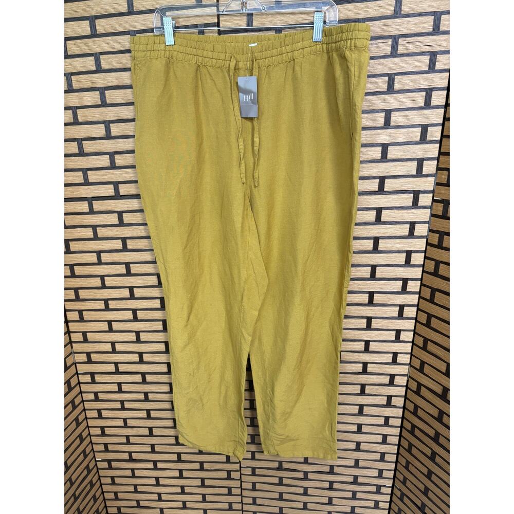 J. Jill Chartruese Linen Blend Pull On Pants Size 1X